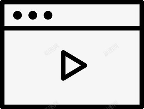 显示效果图浏览器显示器播放图标图标