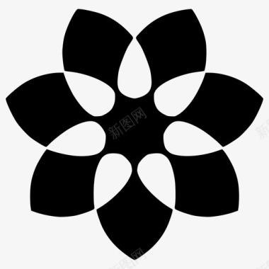 艾叶装饰花卉抽象圆形图标图标
