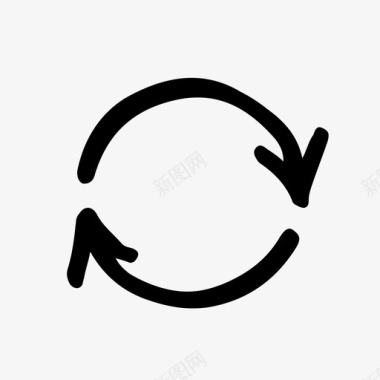 旋转箭头涂鸦循环箭头圆形图标图标