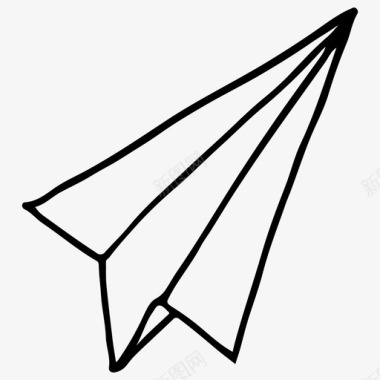 纸飞机手绘学校图标图标