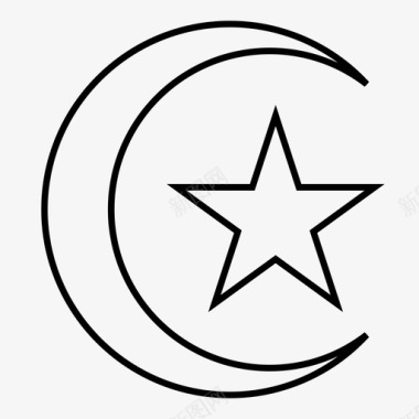 伊斯兰教月亮斋月图标图标