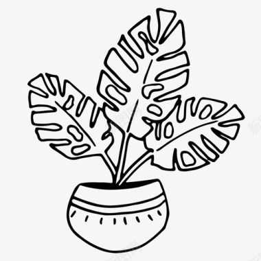 室内植物装饰植物树叶图标图标