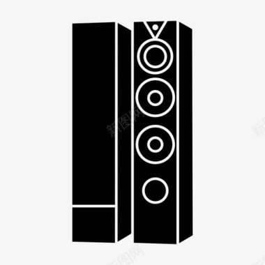 低音扬声器音乐低音扬声器图标图标
