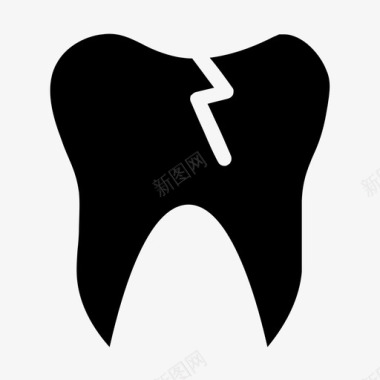 裂牙护理健康图标图标