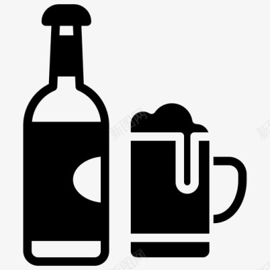 啤酒酒吧酒瓶图标图标