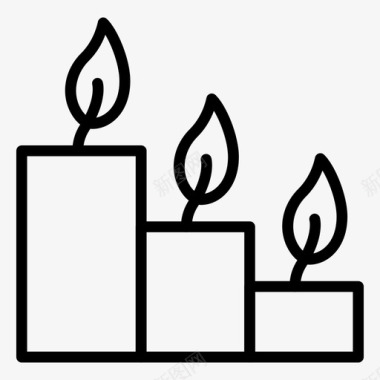 旅游线路蜡烛燃烧火图标图标