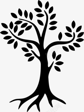 矢量树树植物生命之树图标图标