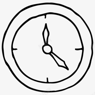 创意手绘时钟时钟手绘学校图标图标