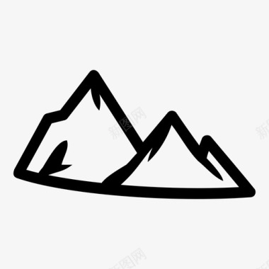 素描山山高度风景图标图标