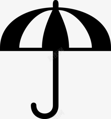 雨纷纷伞海滩保险图标图标