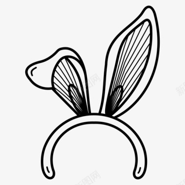 兔子耳朵兔子帽子复活节图标图标