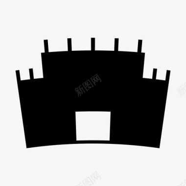 王冠城堡建筑师建筑图标图标