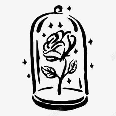 魔法玫瑰仙女烧瓶图标图标
