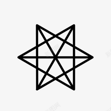 六角星巫师图标图标