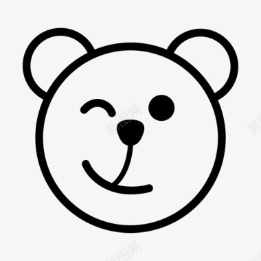 眨眼熊表情符号图标图标