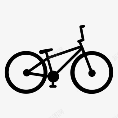 骑自选车自行车小轮车土图标图标