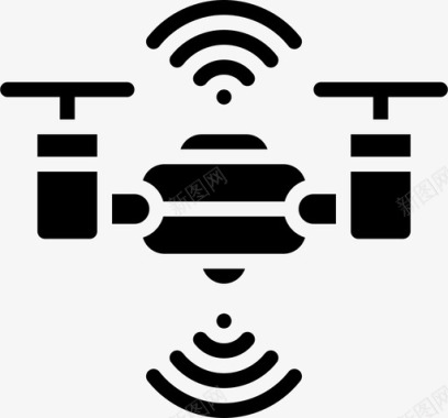 自动无人机人工智能图标图标