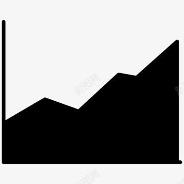 价格图表面积图比特币价格增长图标图标