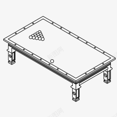 矢量台球台球桌台球娱乐图标图标