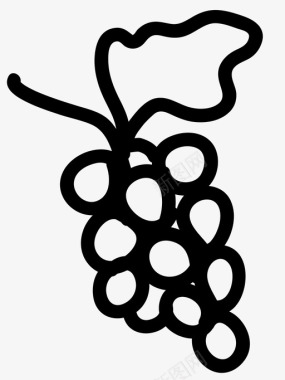 手绘素材葡萄食品水果图标图标