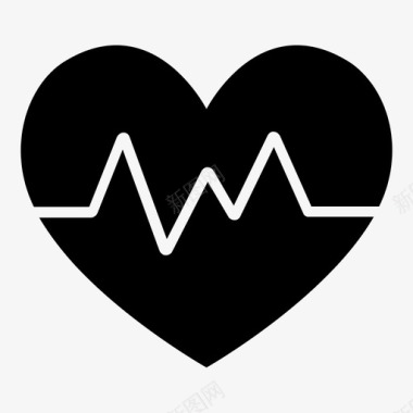 心电心脏心电图健康图标图标