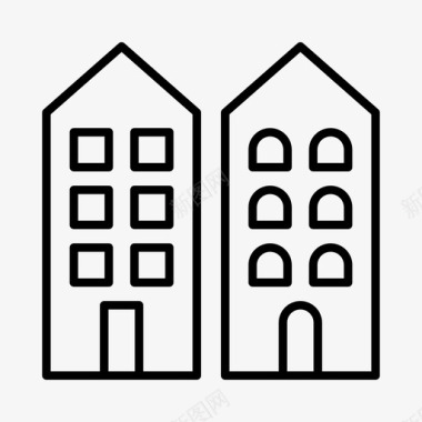 建筑城市丹麦图标图标