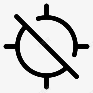 清晰的十字线禁用gps位置图标图标