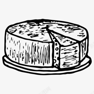 奶酪食品手绘图标图标