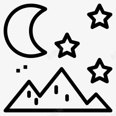 明亮的天空月亮夜空图标图标