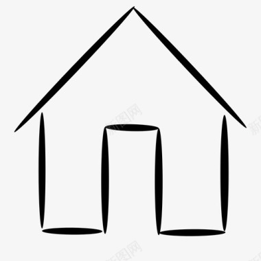 地方家小屋房子图标图标