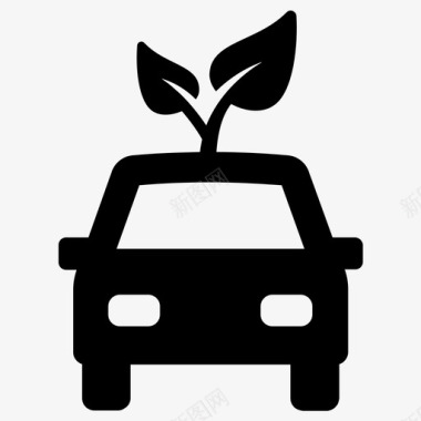 绿色汽车环保汽车电动汽车图标图标