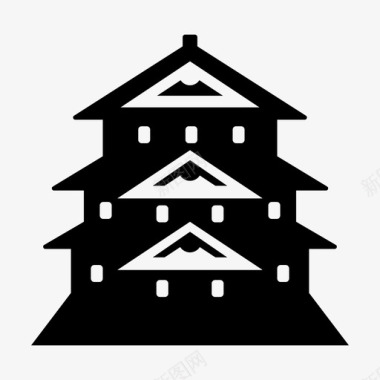 广崎城堡日本旅游图标图标