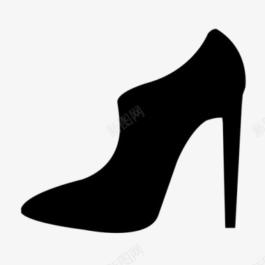 女士高跟鞋靴子时尚鞋类图标图标