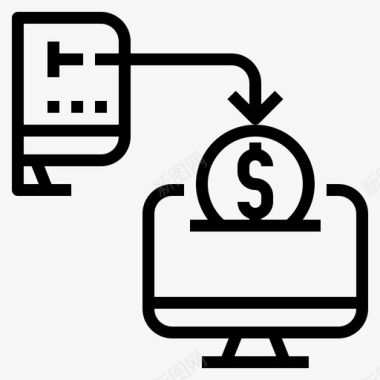 区块链在线汇款支付接收图标图标