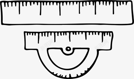 量角器和尺子绘图教育图标图标