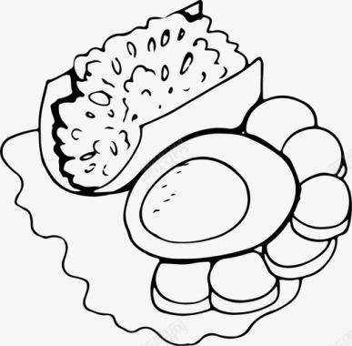 大米大米和鸡蛋日本食品午餐图标图标