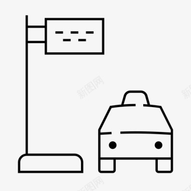出租广告位出租汽车站出租汽车机场标志灯图标图标