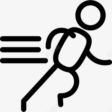 短跑运动员运动套装直线型图标图标