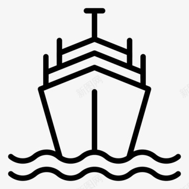 旅游线路邮轮船帆船图标图标
