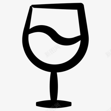 葡萄酒玻璃杯一杯葡萄酒图标图标