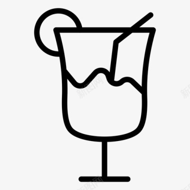 柠檬汽水汽水饮料玻璃杯图标图标