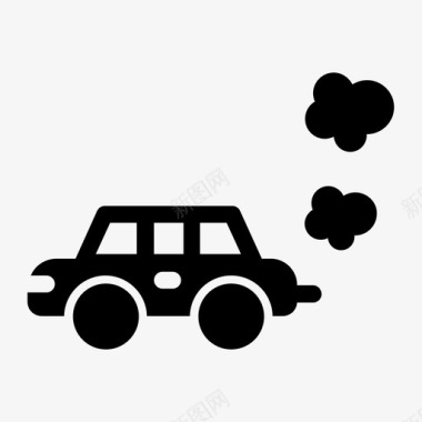 汽车污染烟雾图标图标