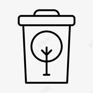 处理垃圾垃圾箱绿色能源户外图标图标