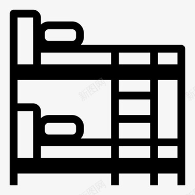 椰棕小床垫床卧室双层床图标图标