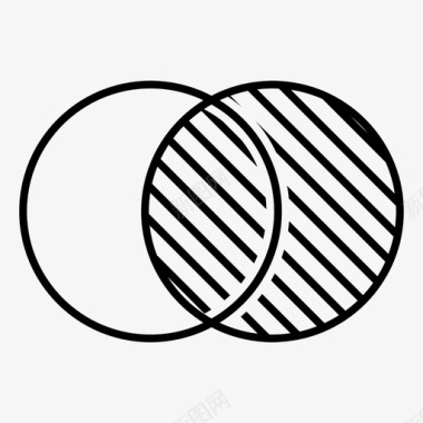 单个矢量素材维恩图右圆圈单个区域单面图标图标