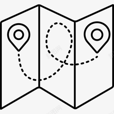 展台折叠地图制图学折叠图标图标