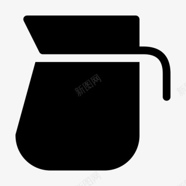 咖啡壶茶厨房固体图标图标