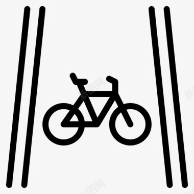 白色道路自行车道自行车道路图标图标