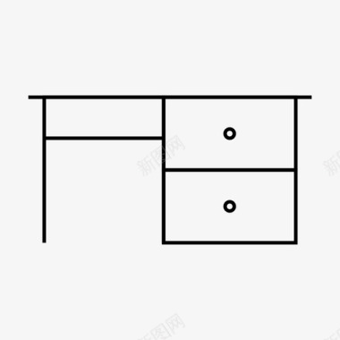 书房素材书桌箱子家具图标图标