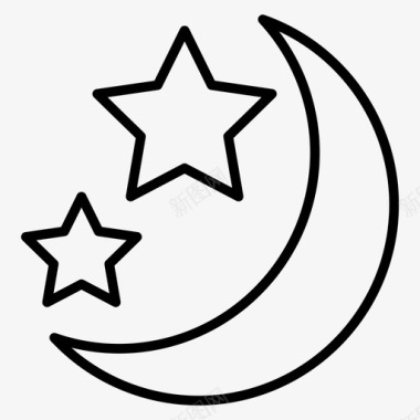 夜幕降临新月月亮图标图标
